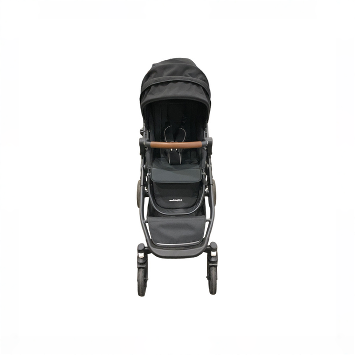 Shop Mockingbird Single to Double 3.0 Stroller, 2025, Charcoal with Penny Leather, Solid Black at GoodBuy Gear