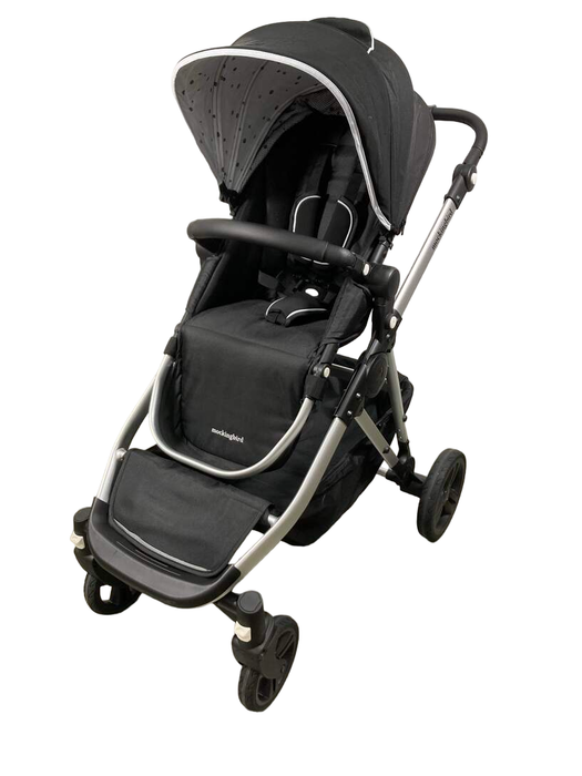 used Mockingbird Single to Double Stroller, Watercolor Drops, Black , Matte Black with Matte Black Leather, 2023