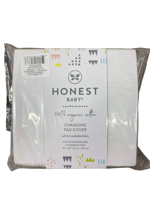 used Honest Baby Organic Cotton Changing Pad Cover, White