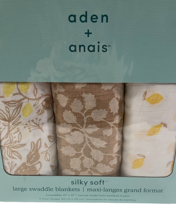 Shop Aden + Anais Silky Soft Swaddles, 3 Pack, Natural Woodland at GoodBuy Gear