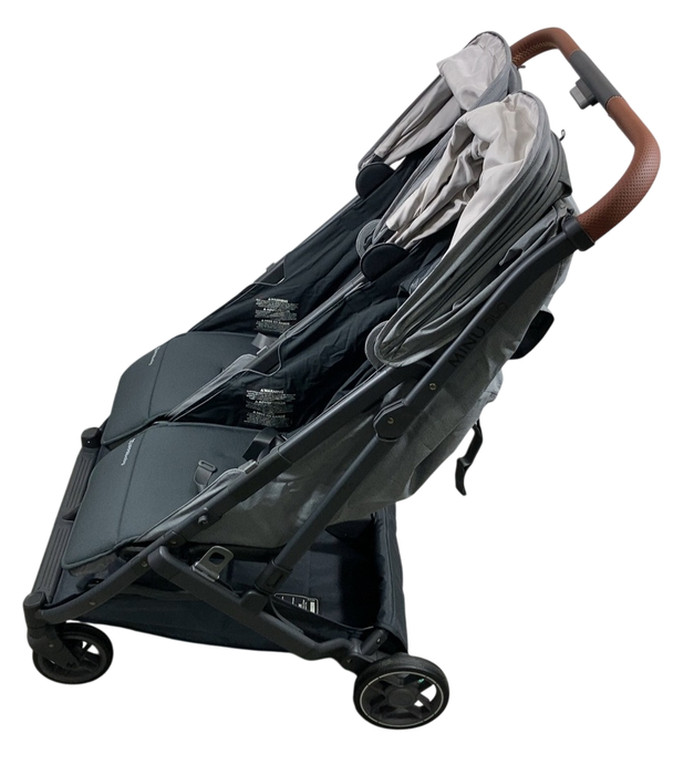 Shop UPPAbaby Minu Duo Stroller, 2024, Greyson(Charcoal Mélange/Carbon Frame/Saddle Leather) at GoodBuy Gear