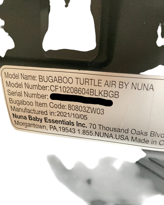 Shop Bugaboo Turtle Air By Nuna Car Seat, 2021, Black at GoodBuy Gear