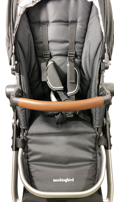 Shop Mockingbird Single to Double 2.0 Stroller, 2024, Black, Silver With Penny Leather, Windowpane at GoodBuy Gear