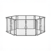 Shop Regalo 2-in-1 Plastic Play Yard and Safety Gate, Gray at GoodBuy Gear