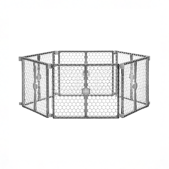 Shop Regalo 2-in-1 Plastic Play Yard and Safety Gate, Gray at GoodBuy Gear