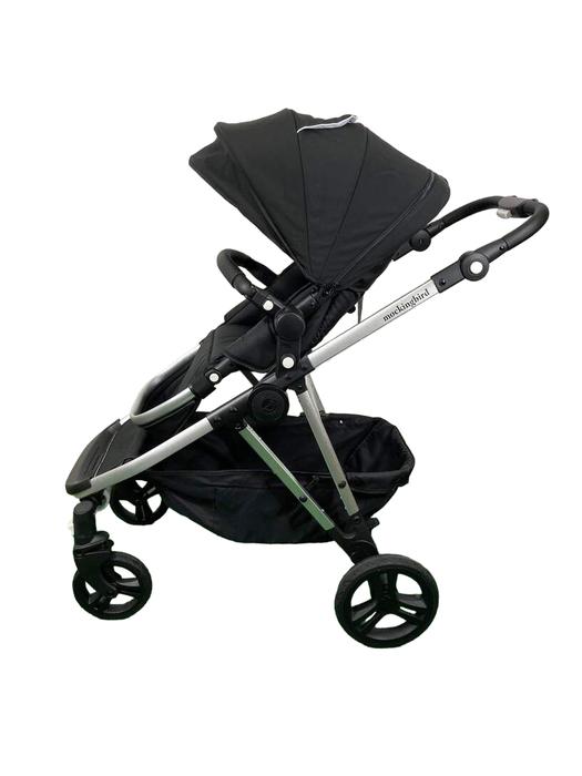 Shop Mockingbird Single to Double 2.0 Stroller, 2024, Silver with Black Leather, Watercolor Drops, Black at GoodBuy Gear