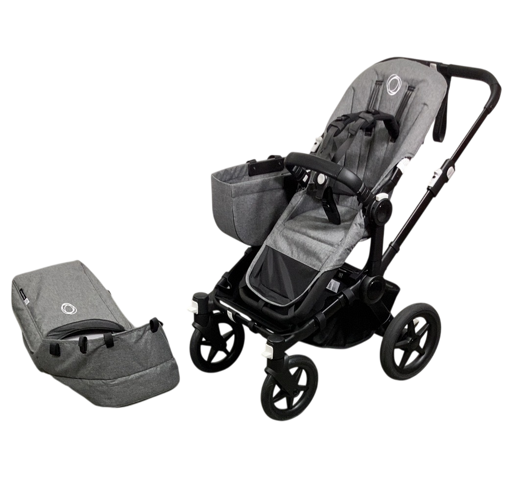 used bugaboo donkey mono Bugaboo Donkey 5 Mono Stroller, Black, Grey Melange, 2024, without Canopy
