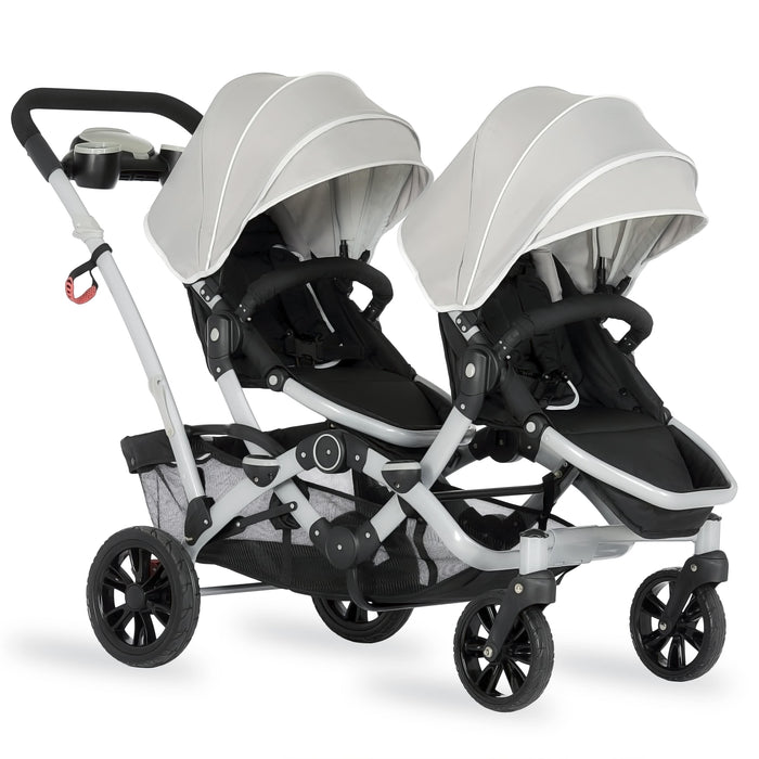 Dream On Me Track Tandem Stroller Face to Face Edition, Light Grey, 2025