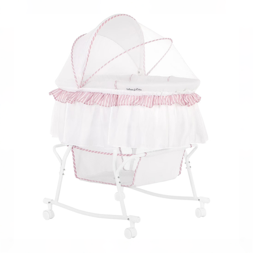Shop Dream On Me Lacy Portable 2-in-1 Bassinet, Pink and White at GoodBuy Gear