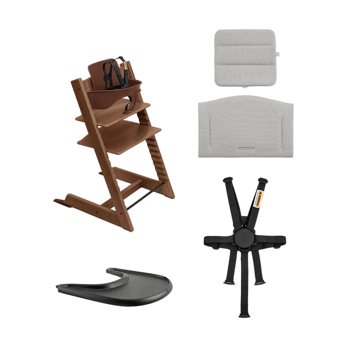 Stokke Tripp Trapp Complete High Chair, Oak Warm Brown, Storm Grey 2.0, Anthracite