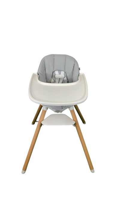 Shop Lalo High Chair with Infant Kit, Coconut, Grey, Natural Wood at GoodBuy Gear