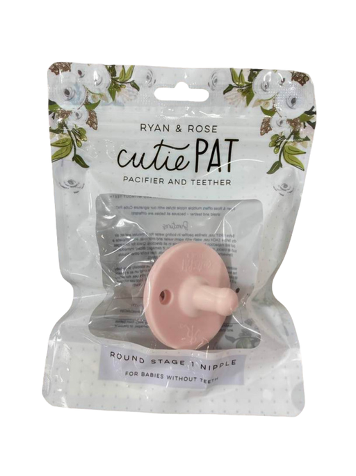 Shop Ryan & Rose Cutie Pat Pacifier & Teether, Round Stage 1 Nipple, Pink at GoodBuy Gear