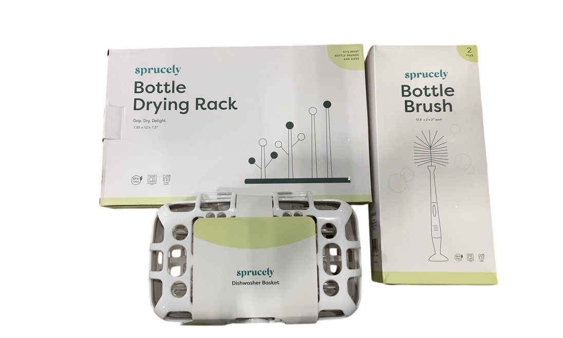 Shop Sprucely Bottle Accessories Starter Set, White/Sage at GoodBuy Gear