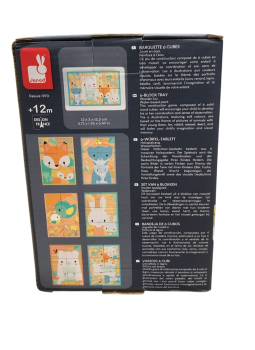 Shop Janod Pure 6 Block Tray, forest animals at GoodBuy Gear