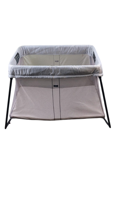 Shop BabyBjorn Travel Crib Light Bundle with Fitted Sheet, Silver at GoodBuy Gear