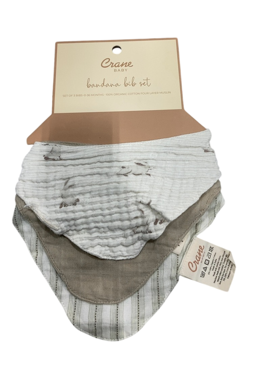 Shop Crane Baby Muslin 3 Piece Bib Set, Avery Bunny at GoodBuy Gear