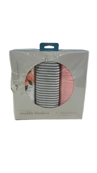 Shop Little Unicorn Cotton Muslin Swaddles 3-Pack, Watercolor Roses at GoodBuy Gear