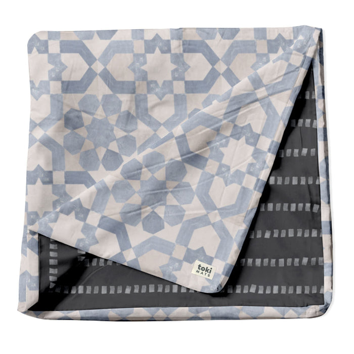 Toki Mats Padded Play Mat Cover, Blue Tile Cover