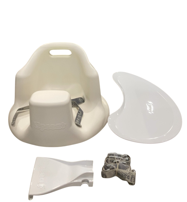 Shop Upseat Baby Floor & Booster Seat with Tray, Coconut (White) at GoodBuy Gear