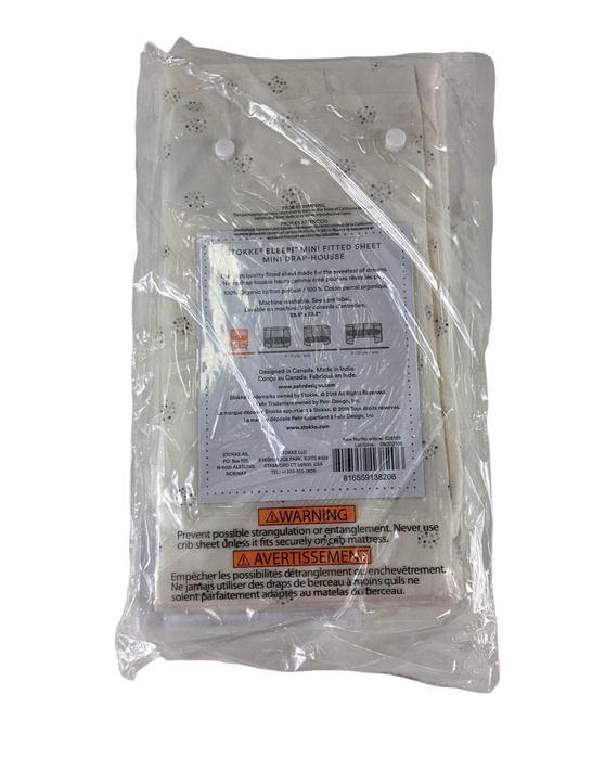 Shop Stokke Sleepi Mini Fitted Sheet, Grey Dotty, V2 at GoodBuy Gear