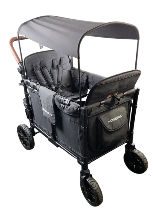 Shop Wonderfold W4 Luxe Quad Stroller Wagon, 2023, Volcanic Black at GoodBuy Gear