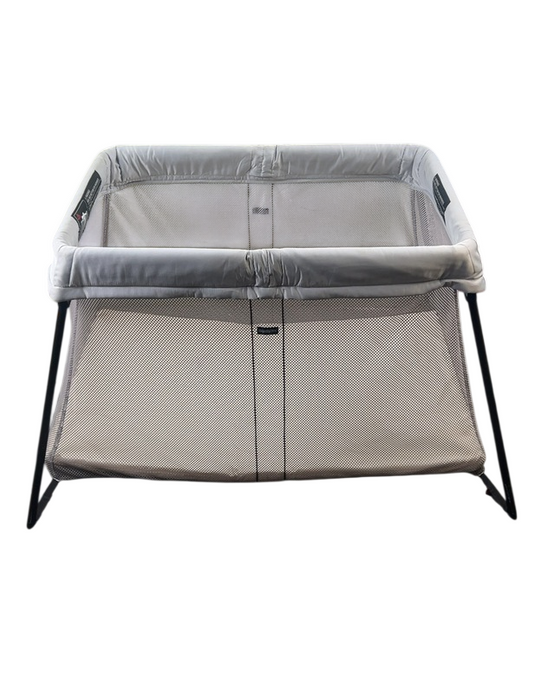 Shop BabyBjorn Travel Crib Light Bundle with Fitted Sheet, Silver at GoodBuy Gear