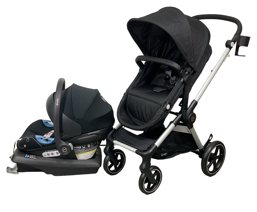 Cybex Eos and Aton G Travel System, Black, Moon Black, 2024