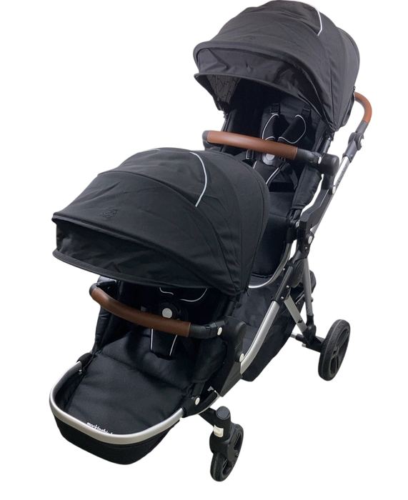 Shop Mockingbird Single to Double 2.0 Stroller with 2nd Seat, Black, Windowpane, Silver With Penny Leather, 2024 at GoodBuy Gear