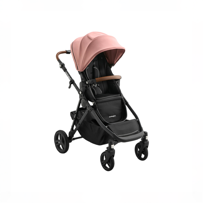 Shop Mockingbird Single to Double 3.0 Stroller, 2025, Charcoal with Penny Leather, Rose at GoodBuy Gear