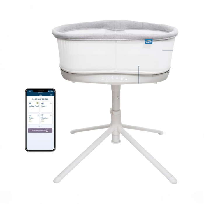 Shop Halo BassiNest Connected Swivel Sleeper 3.0, White/Grey at GoodBuy Gear