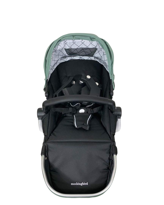 Shop Mockingbird 2nd Seat Kit 2.0, Sage, Silver With Black Leather, Windowpane at GoodBuy Gear
