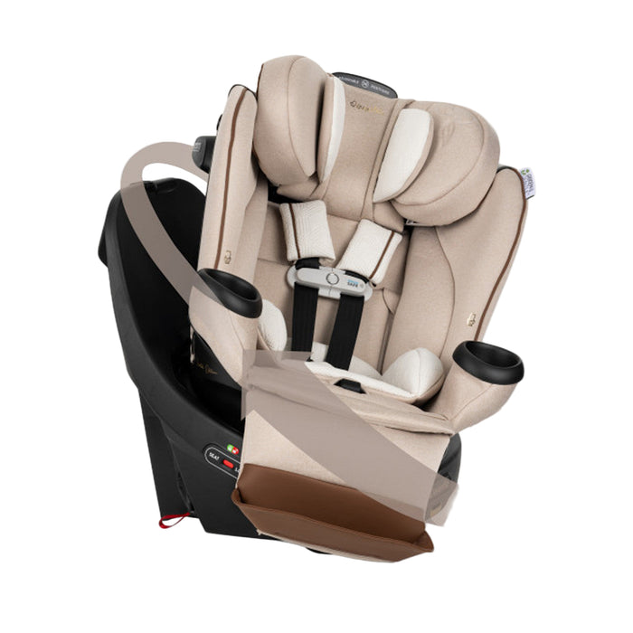 Evenflo Revolve 360 Extend All-in-One Rotating Car Seat with Green & Gentle Fabric, 2025, Champagne