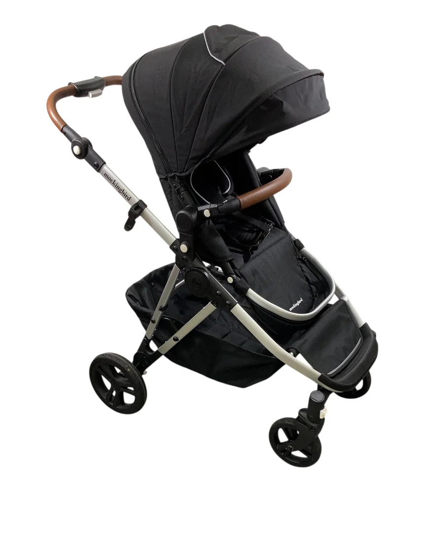 Mockingbird Single to Double 2.0 Stroller, 2025, Black, Silver With Pe