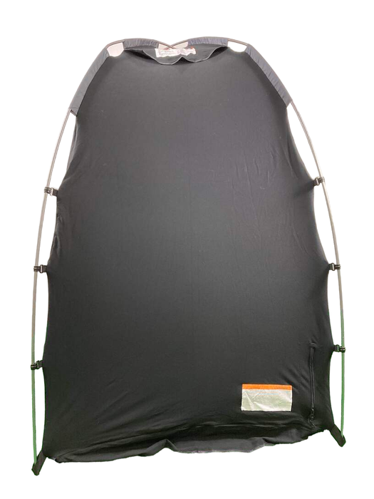 secondhand SlumberPod 3.0 Sleep Canopy with Fan, Black with Gray Accents