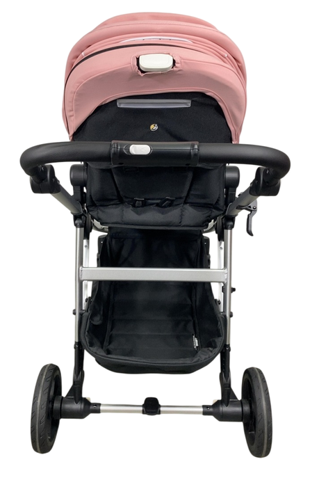 Shop Mockingbird Single to Double 2.0 Stroller, Bloom, Windowpane, Silver With Black Leather, 2024 at GoodBuy Gear