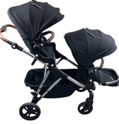 Shop Mockingbird Single to Double 2.0 Stroller with 2nd Seat, Black, Windowpane, Silver With Penny Leather, 2024 at GoodBuy Gear