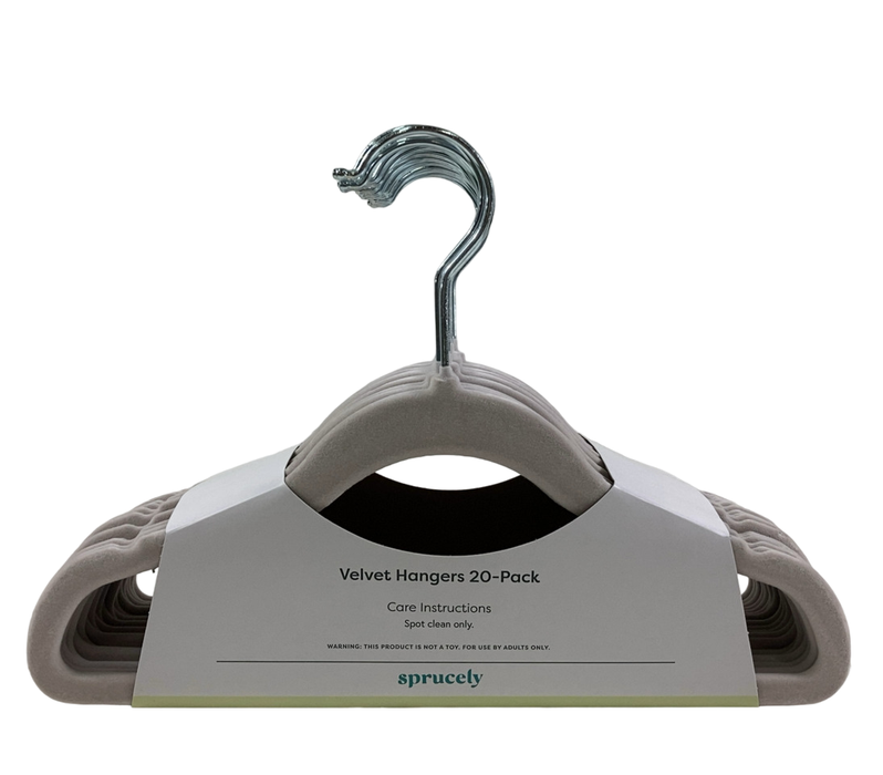 Shop Sprucely Velvet Hangers 20 Pack, Grey at GoodBuy Gear