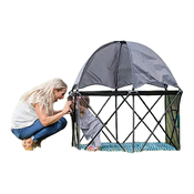 Shop Baby Delight Go With Me Eclipse Portable Playard, Regular, Watercolor Stripe with Grey Canopy at GoodBuy Gear