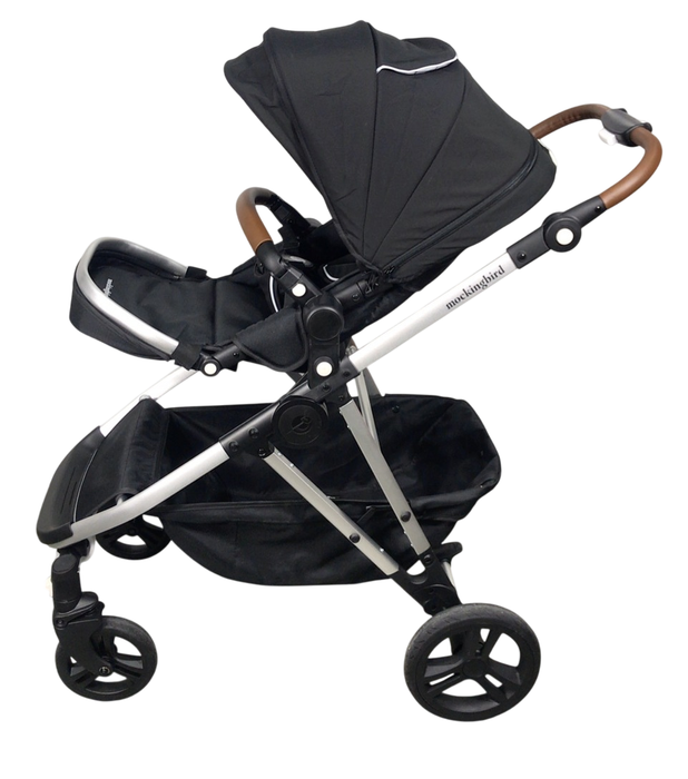 Shop Mockingbird Single to Double 2.0 Stroller, 2024, Black, Silver With Penny Leather, Windowpane at GoodBuy Gear