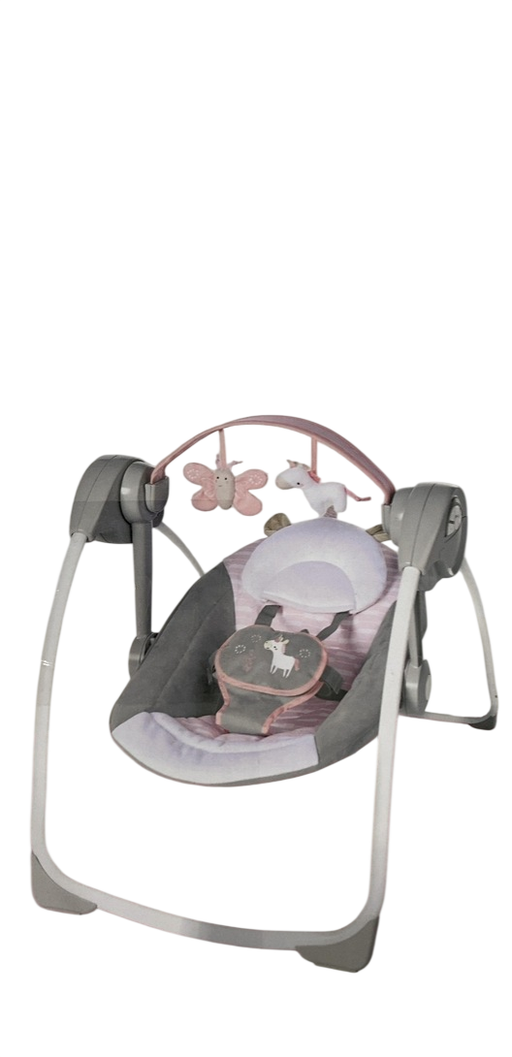 Shop Ingenuity Comfort 2 Go Compact Portable Baby Swing, Pink Flora the Unicorn at GoodBuy Gear