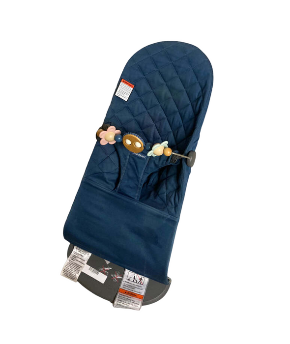 Shop BabyBjorn Bouncer Bliss Bundle With Toy Bar, Dark Gray Frame, Googly Eyes Pastels, Midnight Blue Classic Quilt-HIDDED MISSING at GoodBuy Gear