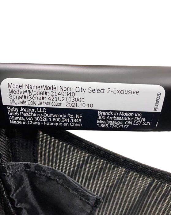 secondhand Baby Jogger City Select 2 Stroller Eco Collection, Frosted Ivory, 2021