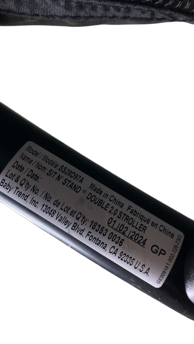 Shop Baby Trend Sit N' Stand Double 2.0 Stroller, 2024, Madrid Black at GoodBuy Gear