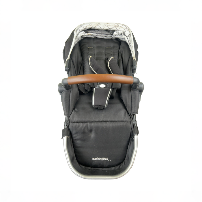 Shop Mockingbird 2nd Seat Kit with Extendable Canopy, Black, Silver With Penny Leather, Windowpane at GoodBuy Gear