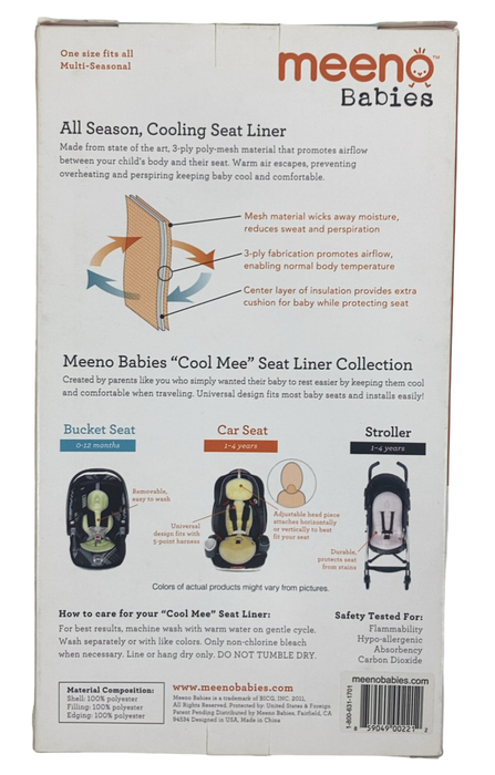 Shop Meeno Babies Cool Mee Car Seat Liner, Black at GoodBuy Gear
