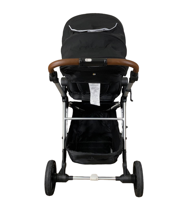 Mockingbird Single Stroller, 2023, Black, Windowpane, Silver With Penny Leather