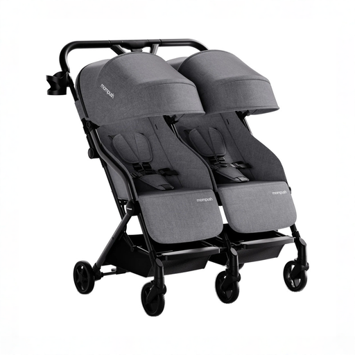 Shop Mompush Lithe Double Stroller, 2026, Grey at GoodBuy Gear
