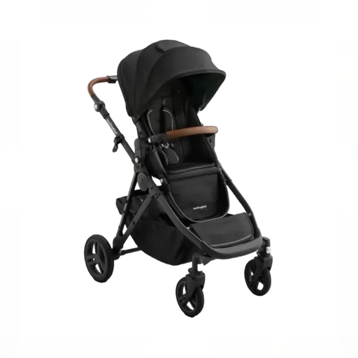 Shop Mockingbird Single to Double 3.0 Stroller, 2025, Charcoal with Penny Leather, Solid Black at GoodBuy Gear