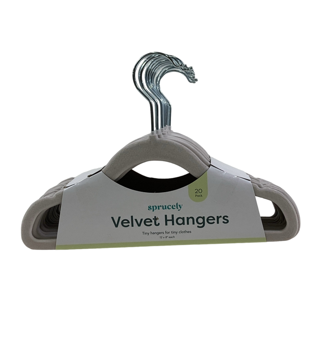 Shop Sprucely Velvet Hangers 20 Pack, Grey at GoodBuy Gear