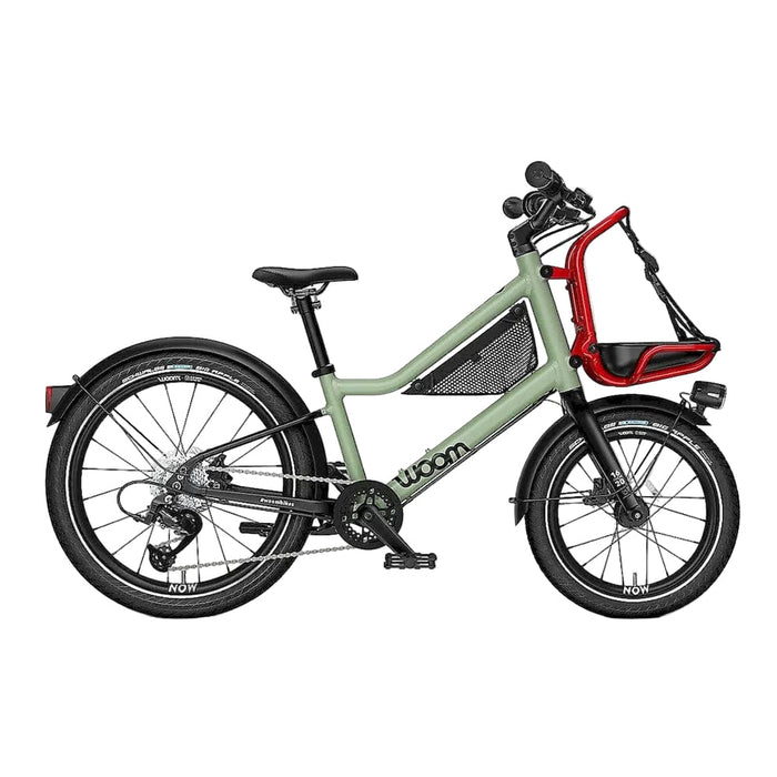 Shop Woom NOW 6 Bike, Moss Green/Formula Red at GoodBuy Gear